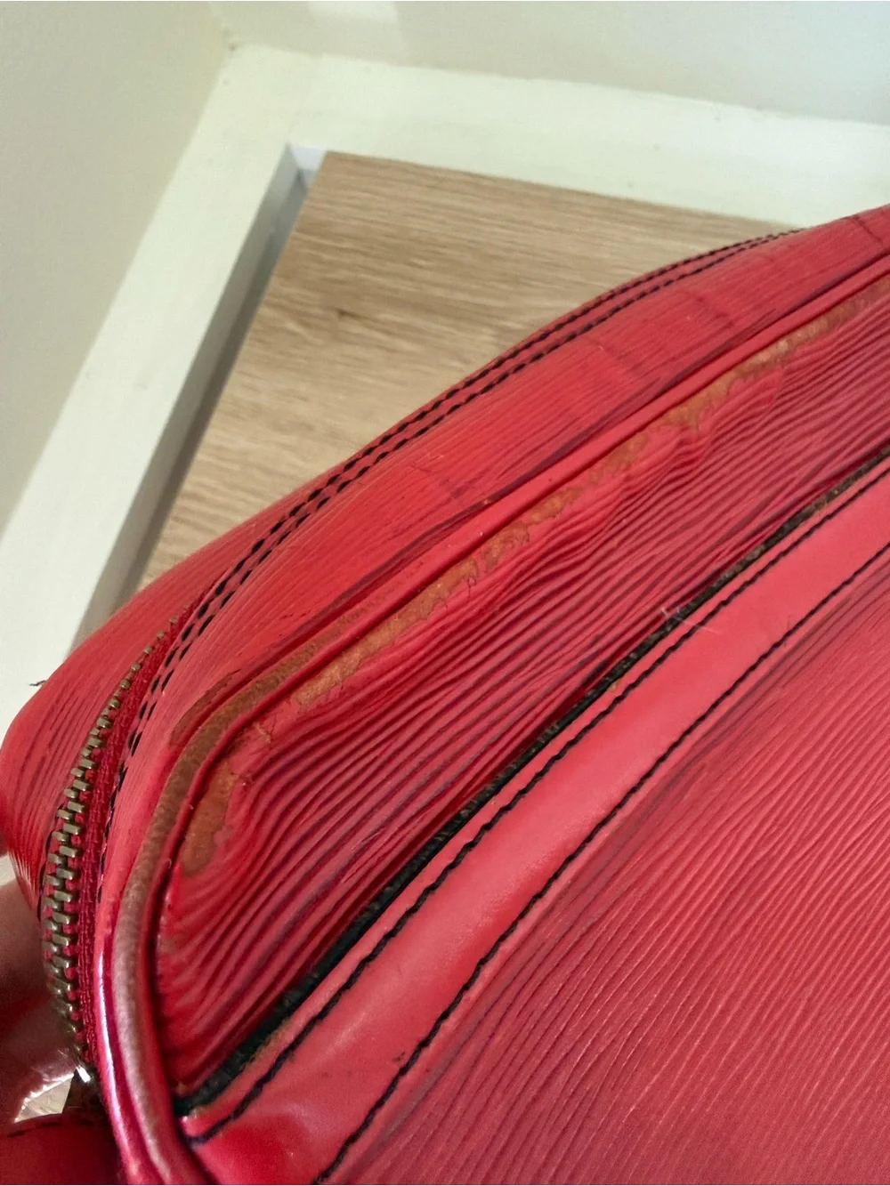 Louis Vuitton Red Epi Leather Crossbody with Matching Wallet **has call-outs**